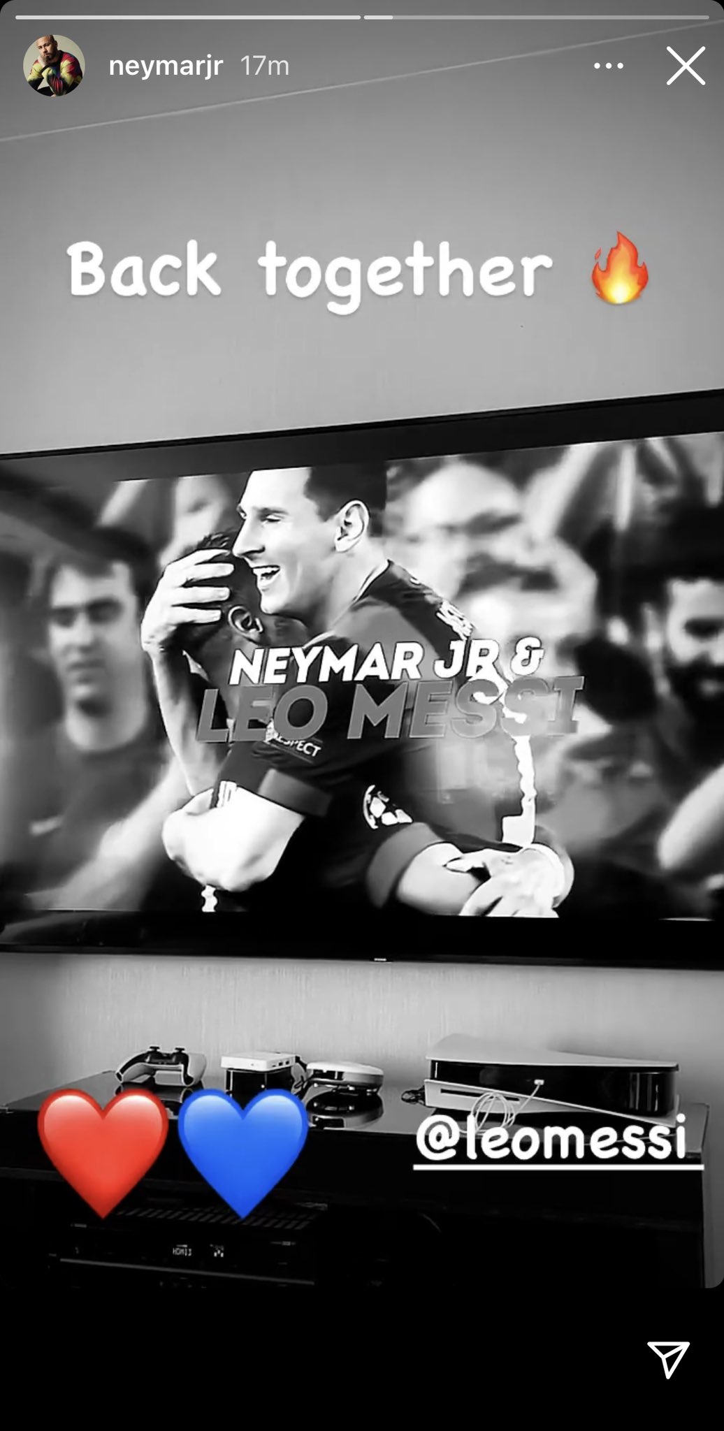 Neymar đăng ảnh chào đón Messi gia nhập PSG